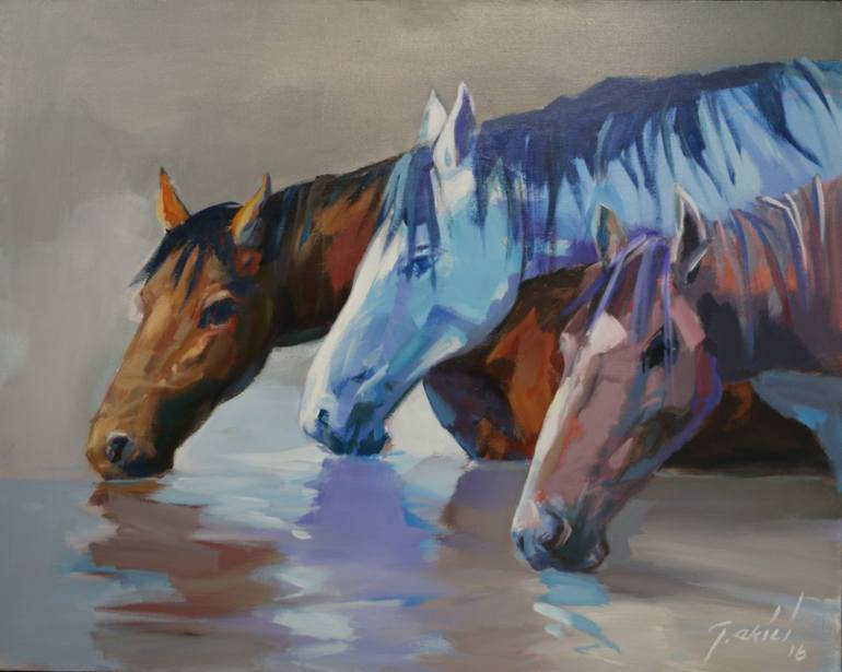 770x615 Saatchi Art Horses 1 Painting By Turhan Ekici - Painting Of Horses