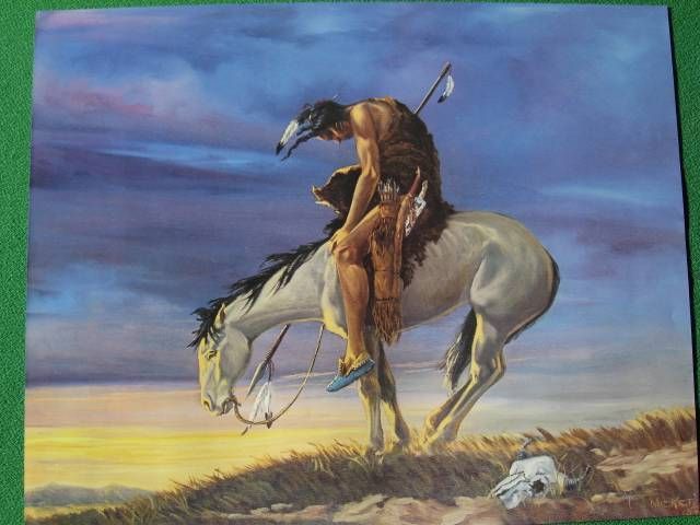 640x480 Native American Indian On Horseback End Of The Trail Art By - Painting Of Indian On Horseback