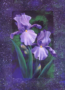 267x372 Purple Iris Floral Art, Purple Iris Flower Artwork, Floral - Painting Of Iris Flower