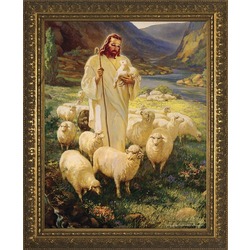 250x250 Good Shepherd W Gold Frame The Catholic Company - Painting Of Jesus The Good Shepherd