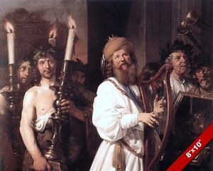 300x240 King David Of Israel Playing Harp Psalm Music Painting Bible Art - Painting Of King David