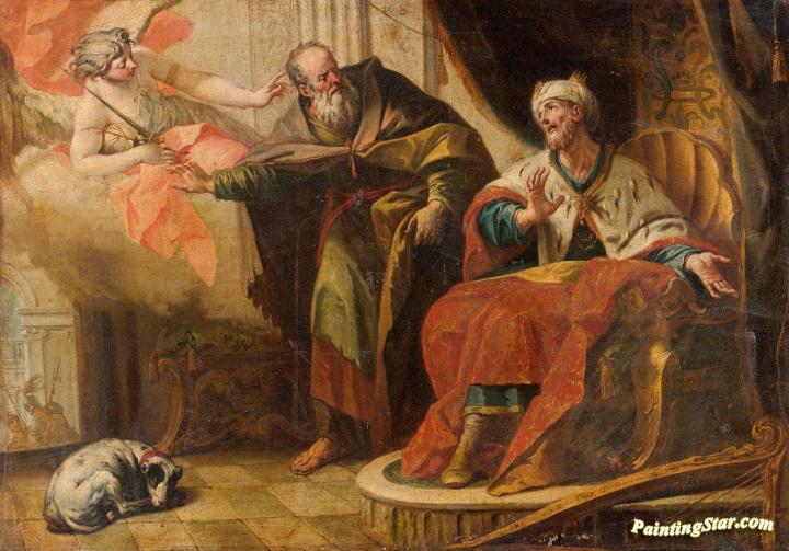 720x503 King David And Ahiphotel Artwork By Gaspare Diziani Oil Painting - Painting Of King David