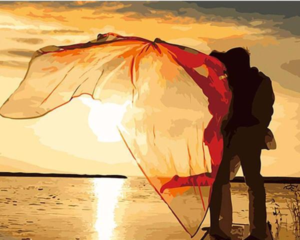 600x480 Diy Painting By Numbers - Painting Of Kiss