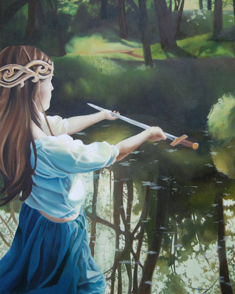 799x1000 Lady Of The Lake Painting By Lamorien - Painting Of Lady Of The Lake