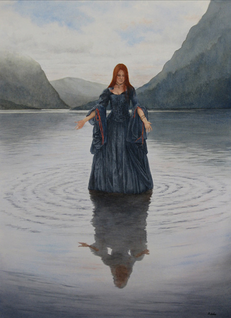 455x625 Lady Of The Lake By Whichwaysup - Painting Of Lady Of The Lake