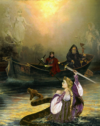 345x432 King Arthur Amp Knights Round Table Paintings - Painting Of Lady Of The Lake