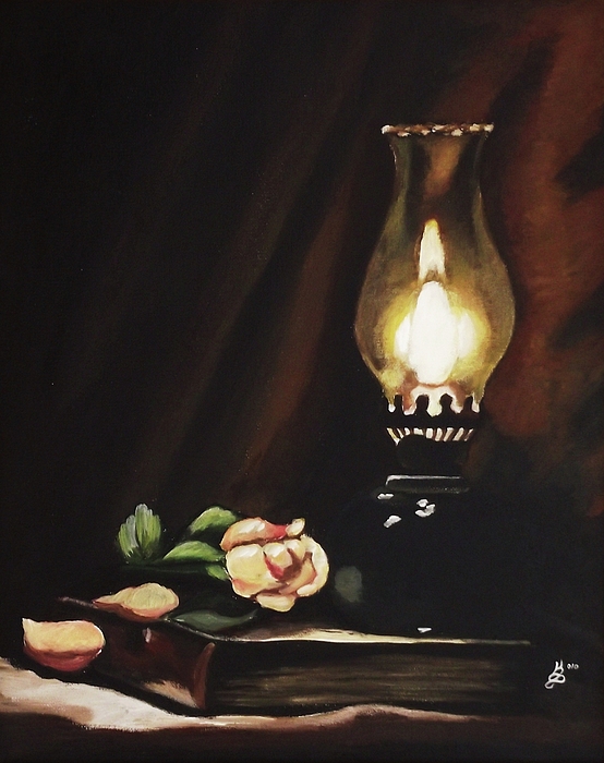 554x700 Oil Lamp Still Life Painting By Kim Selig - Painting Of Lamp