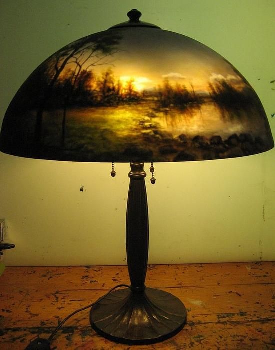 550x700 Reverse Painted Lamp I Like . Painted Lamp - Painting Of Lamp