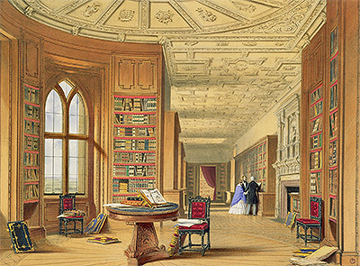400x295 James Baker Pyne The Library, Windsor Castle 1838 [Fine Paintings - Painting Of Library