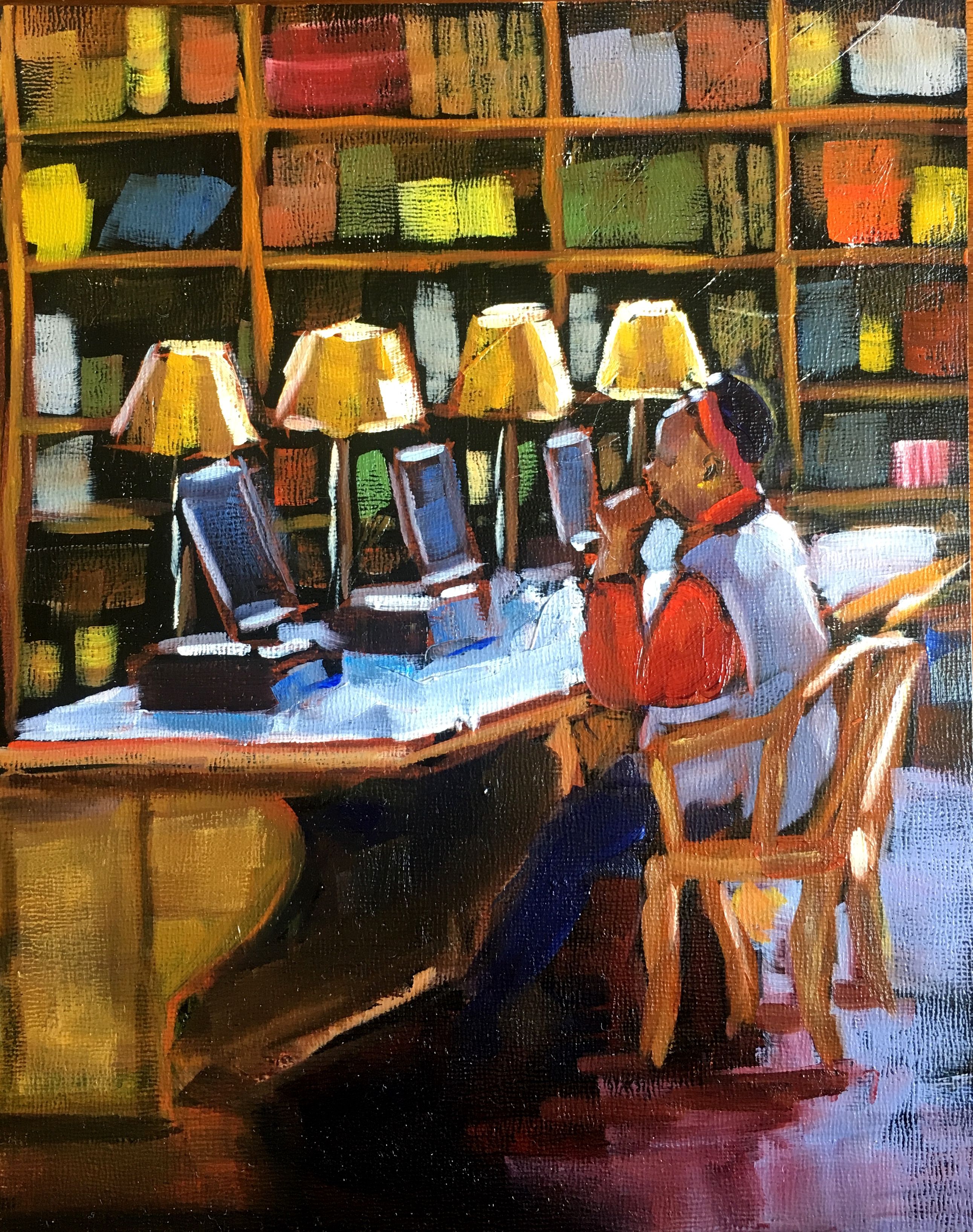 Painting Of Library at Explore collection of