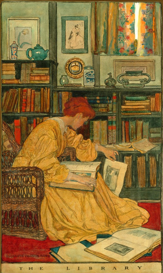 553x927 Fellow Readers (Favorite Paintings Of Women Reading) - Painting Of Library