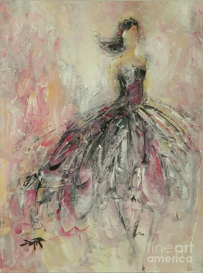 670x900 Little Black Dress Painting By Dan Campbell - Painting Of Little Black Girl