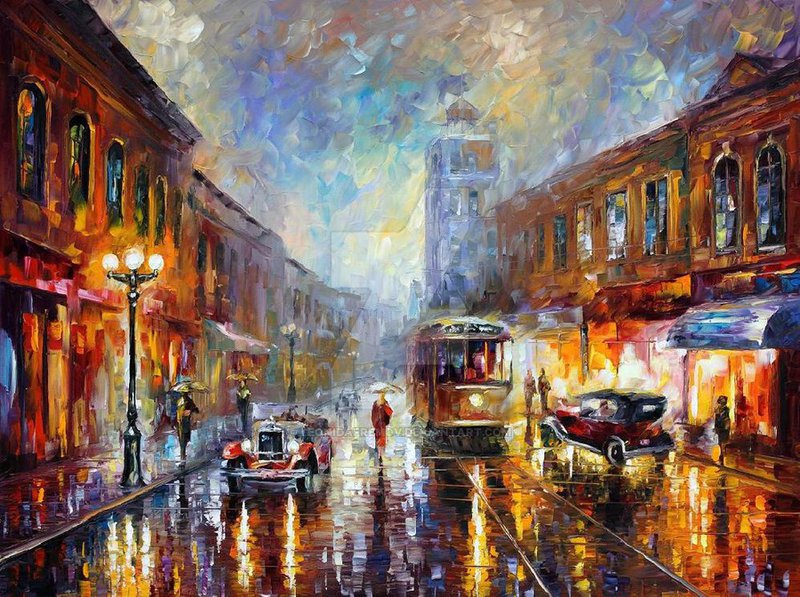 800x597 Los Angeles 1920 By Leonid Afremov By Leonidafremov - Painting Of Los Angeles