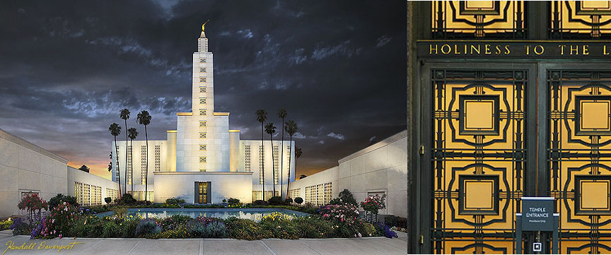 864x361 Los Angeles Temple Picture Painting - Painting Of Los Angeles