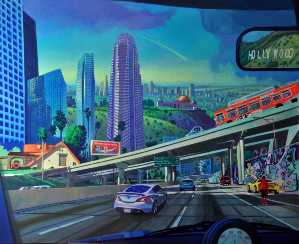600x490 Art West Fine Art Print Skyfall Double Vision - Painting Of Los Angeles