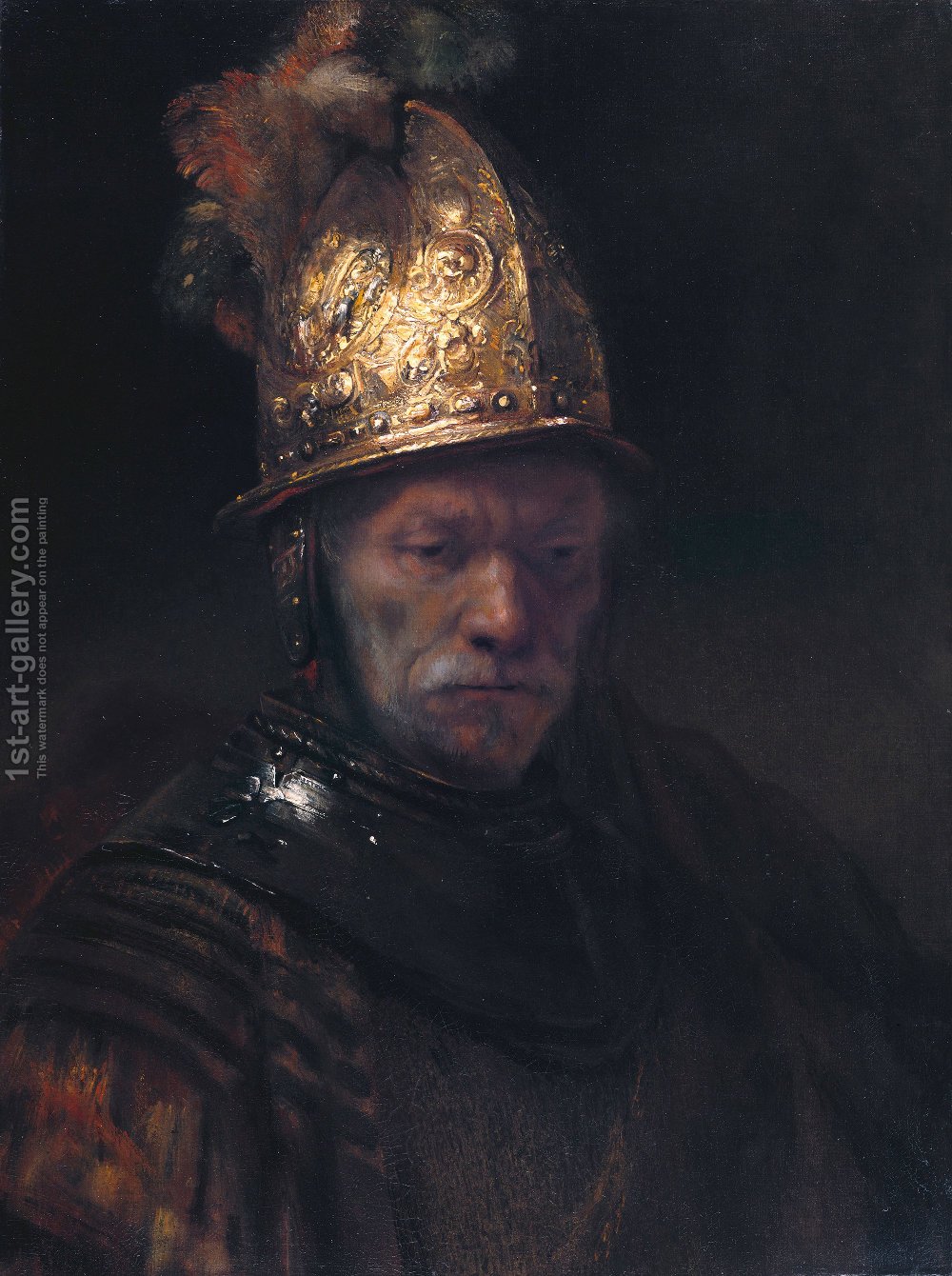 1000x1340 Man In A Golden Helmet C. 1650 Rembrandt Reproduction 1st Art - Painting Of Man