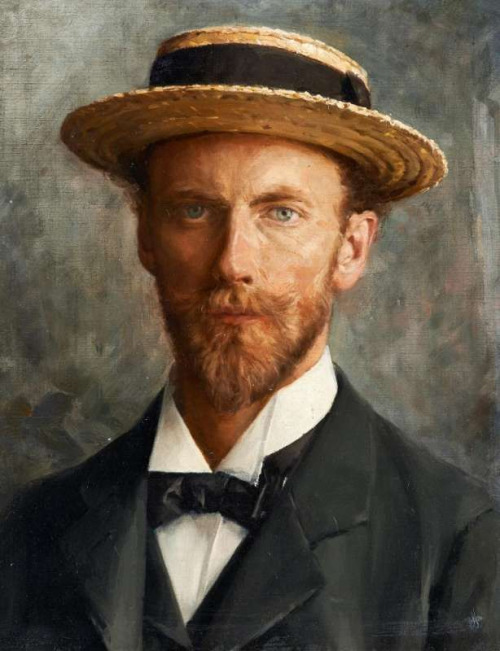 500x651 Painting Of A French Man With A Straw Hat And Beard Matthew'S - Painting Of Man