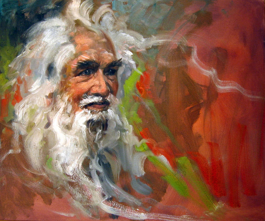 900x751 Wise Old Man Painting By Andrew Judd - Painting Of Man