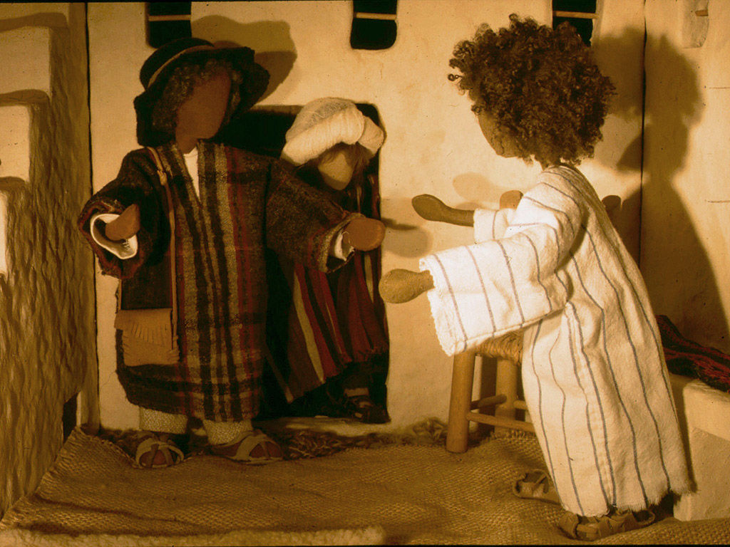 1024x768 Free Bible Images Jesus Teachesbout Prayer Through Story - Painting Of Man Praying Over Loaf Of Bread