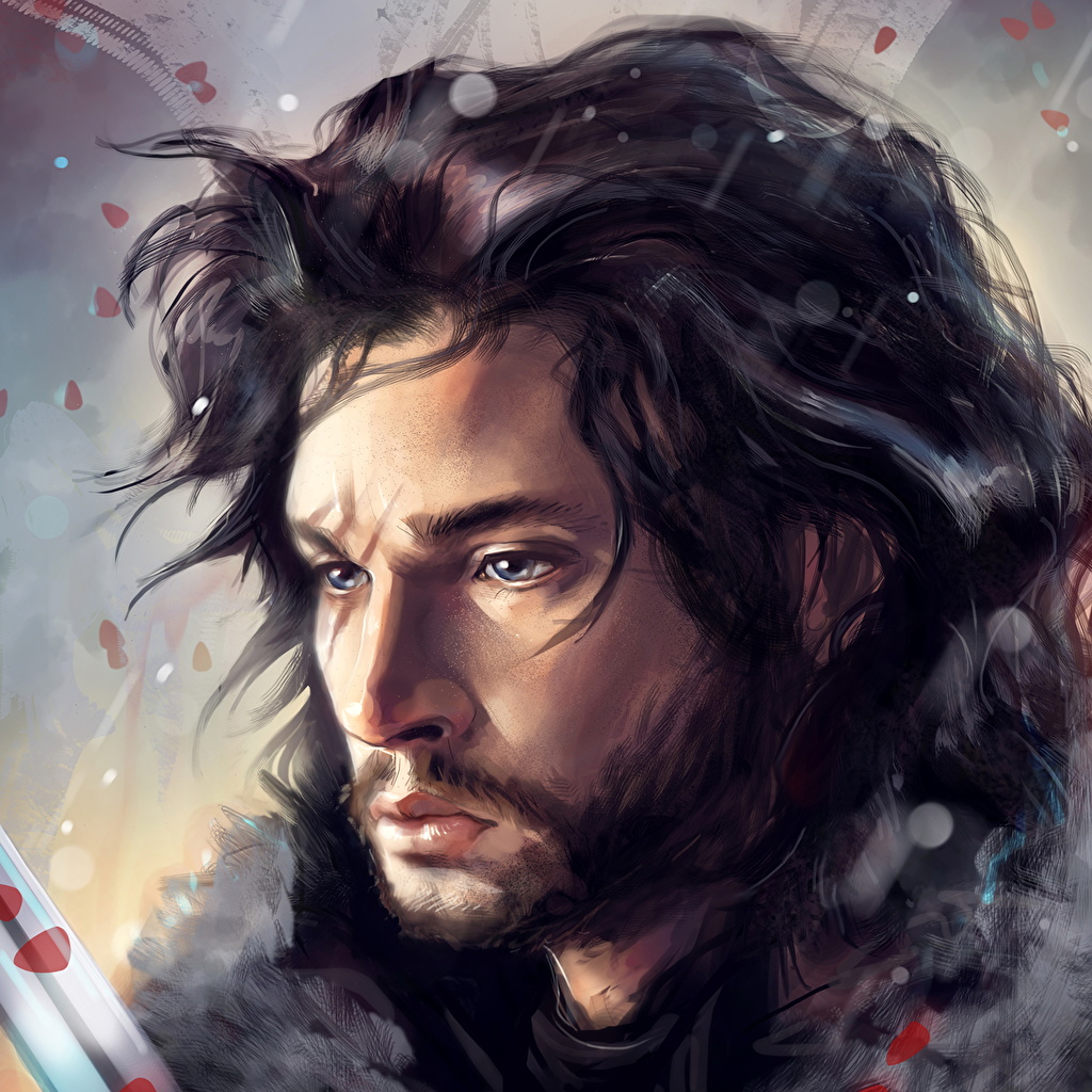 1024x1024 Pictures Game Of Thrones Men Jon Snow Face Movies Painting Art - Painting Of Men