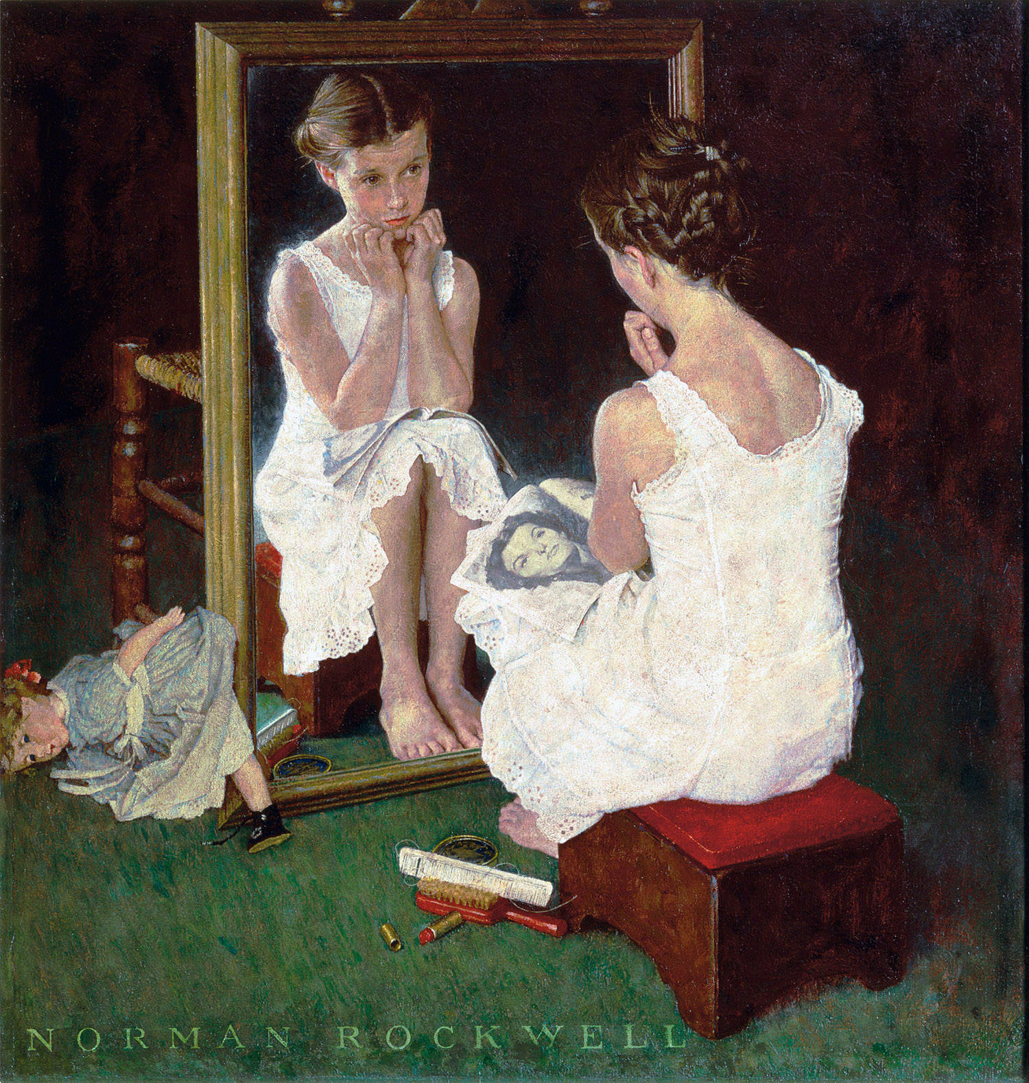 1500x1578 Realism In Art Children And Mirrors Sharath Komarraju - Painting Of Mirror