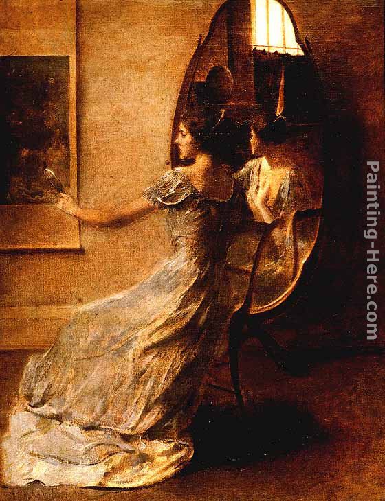 560x730 Thomas Wilmer Dewing Before A Mirror Painting Anysize 50% Off - Painting Of Mirror