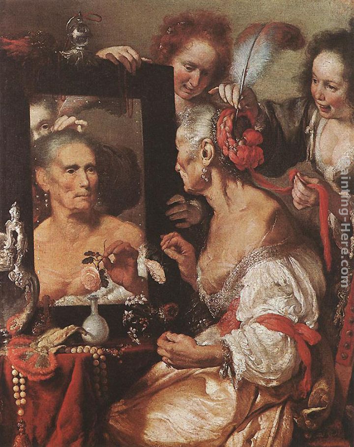 720x908 Bernardo Strozzi Old Woman - Painting Of Mirror