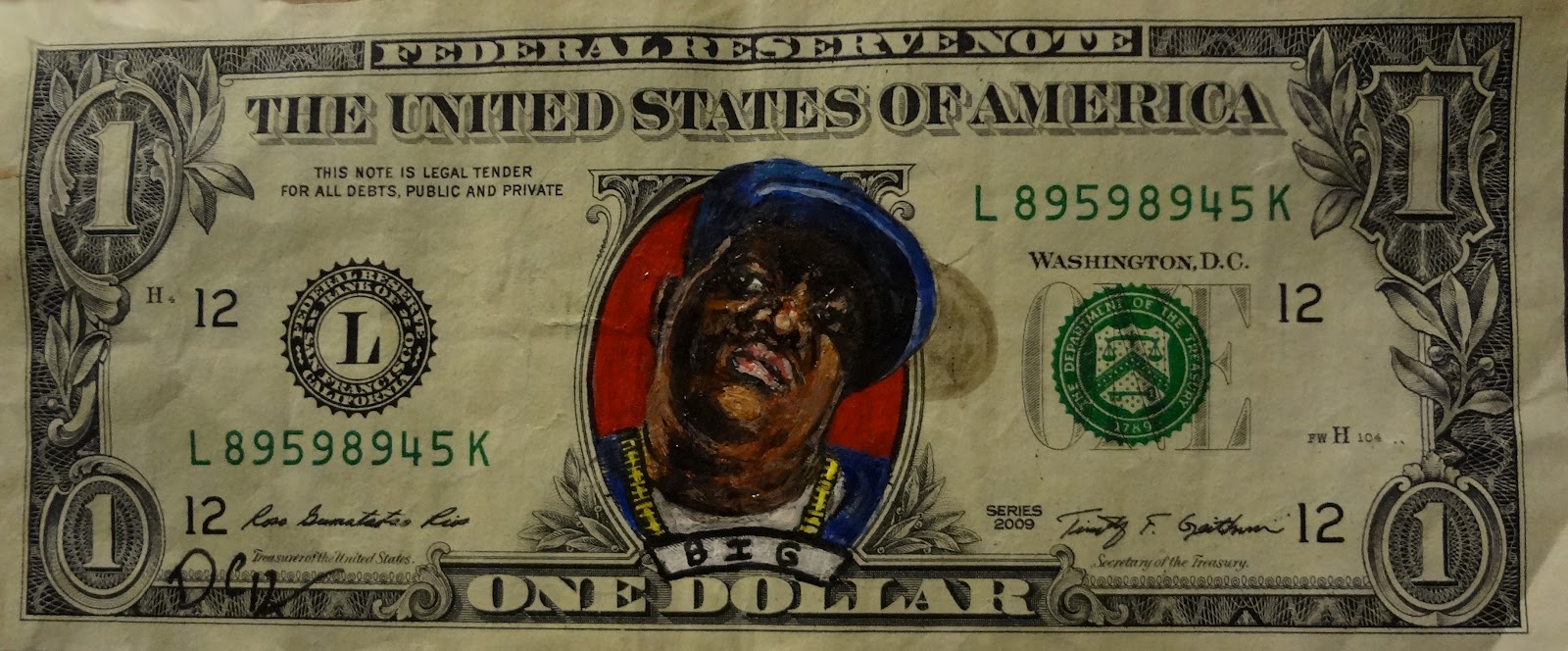 1600x664 The Art Of Donovan Clark Money Art. Painting On Dollars 7 - Painting Of Money