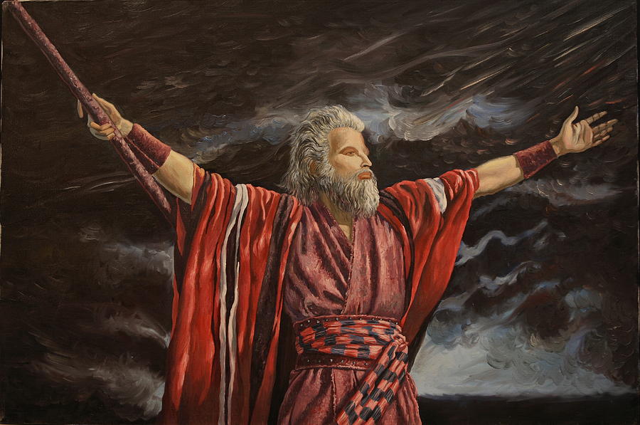 900x597 Moses Parting The Red Sea Painting By Rosencruz Sumera - Painting Of Moses
