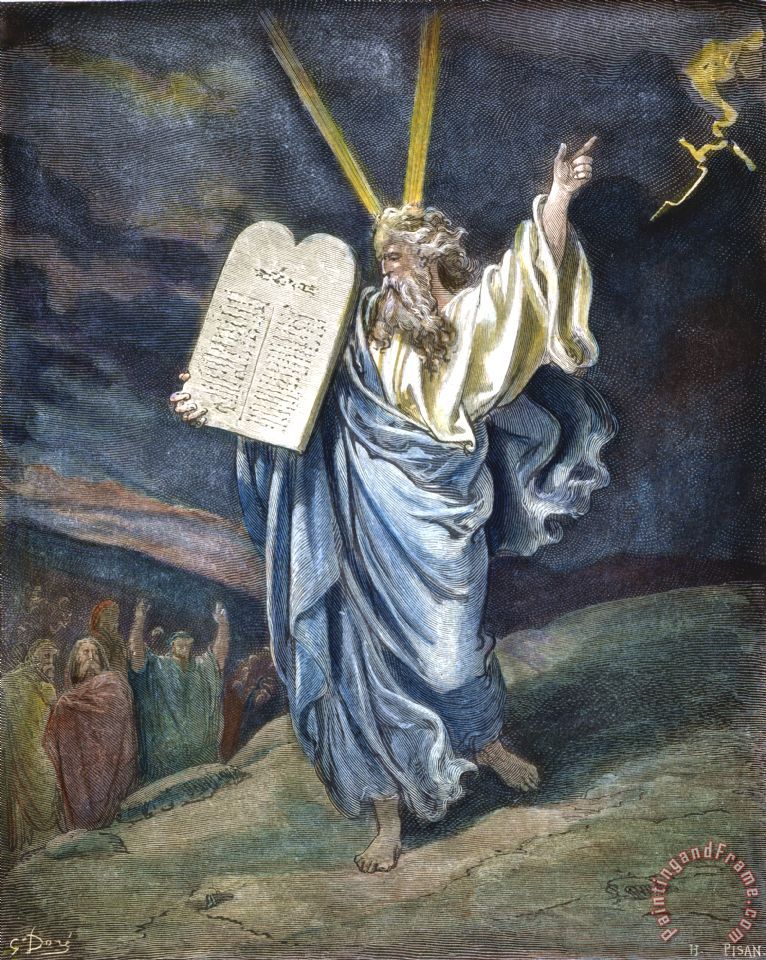 766x960 Others Moses Descending Mt. Sinai Painting - Painting Of Moses