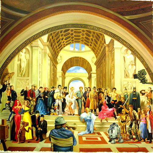 502x500 Worlds Greatest Film Stars Painting By Robert Basham - Painting Of Movie Stars