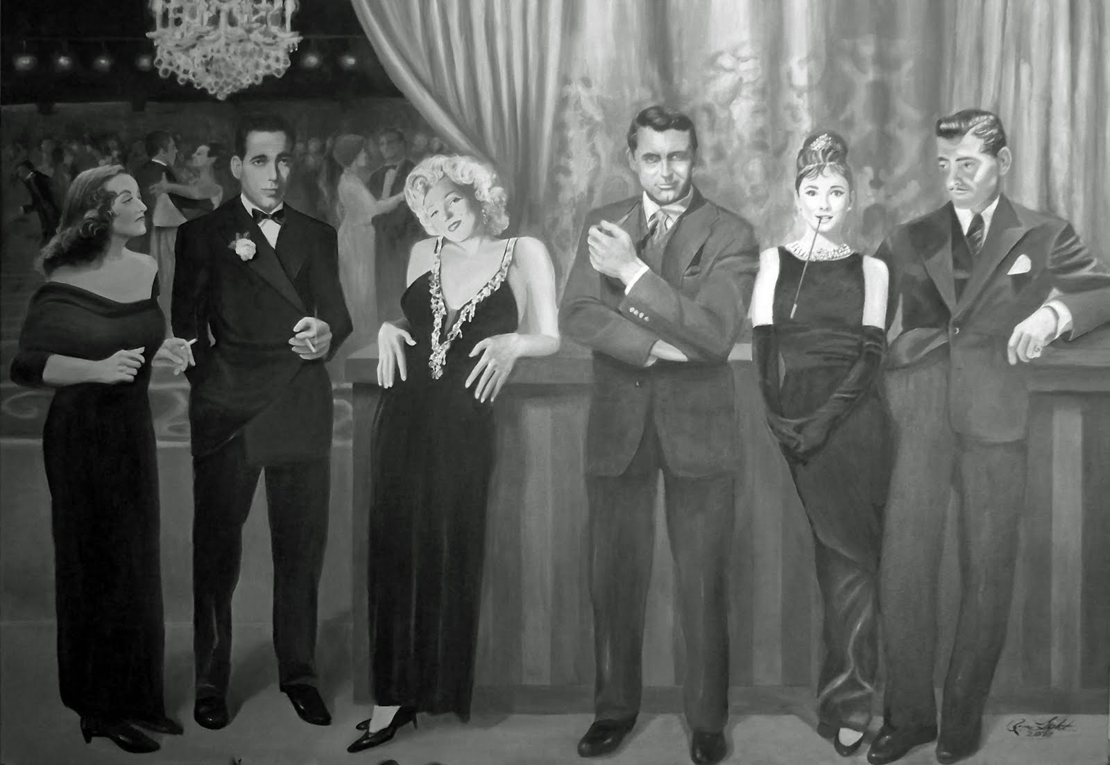 1600x1103 Livepaintings The Finished Movie Stars Painting - Painting Of Movie Stars