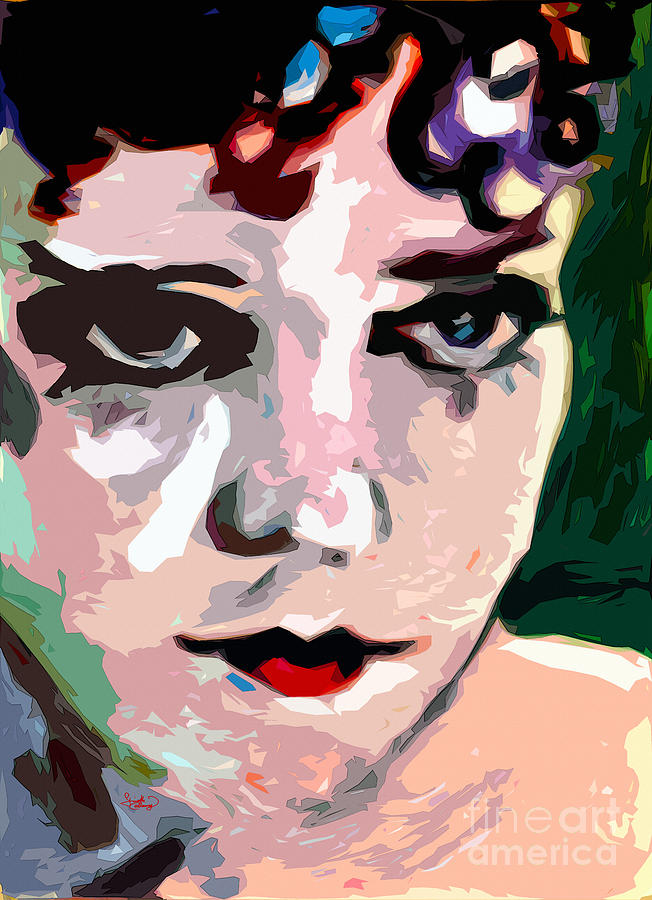 652x900 Abstract Gloria Swanson Silent Movie Star Painting By Ginette Callaway - Painting Of Movie Stars