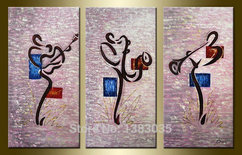 800x511 Hand Painted Playing Musical Instruments Modern Abstract Oil - Painting Of Musical Instruments