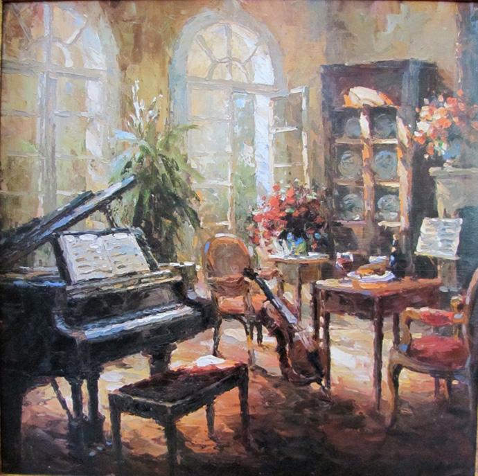 690x687 Unknown Artist Musical Instruments Painting Anysize 50% Off - Painting Of Musical Instruments