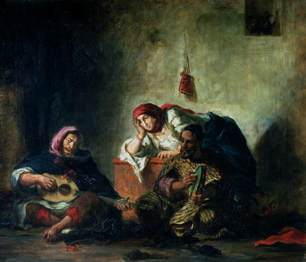 600x514 Jewish Musicians In Mogador 1847 Painting Eugene Delacroix Oil - Painting Of Musicians
