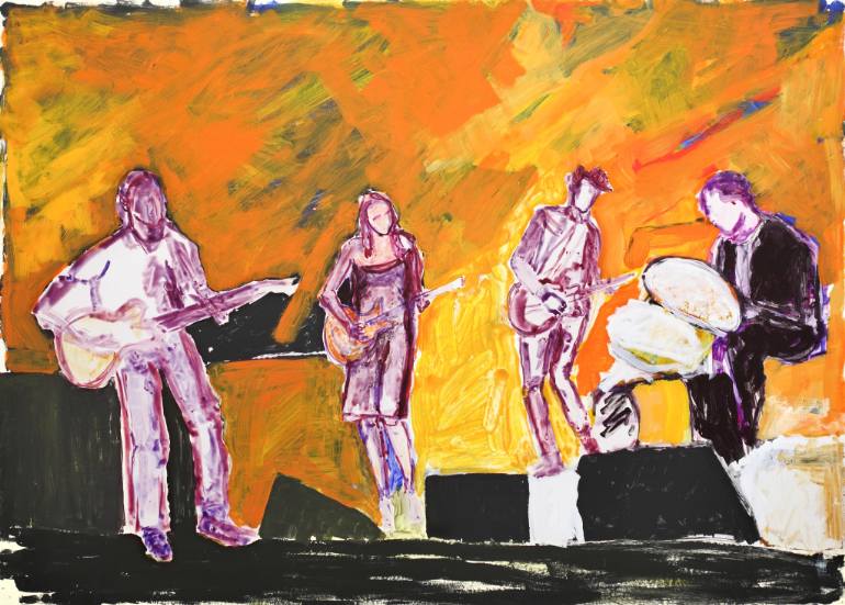 770x551 Saatchi Art Musicians (2) Painting By Tamar Hirschl - Painting Of Musicians