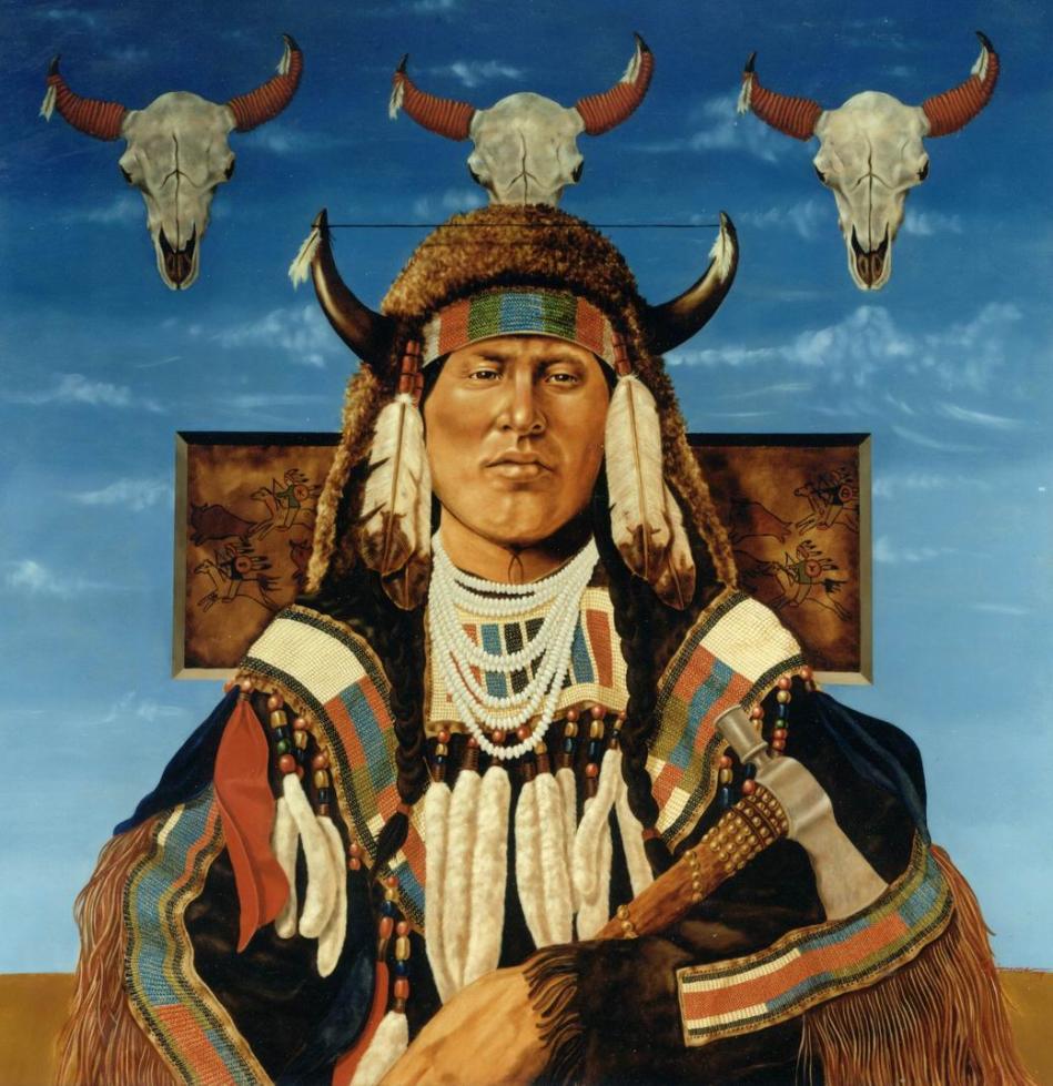 949x979 Portrait In Oil - Painting Of Native American