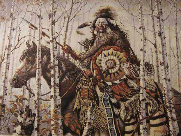 622x467 Michael Gentry Native American Art - Painting Of Native American Warriors