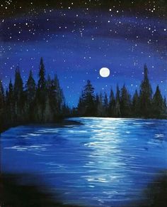 236x291 Acrylic Paintings Of Ocean - Painting Of Night