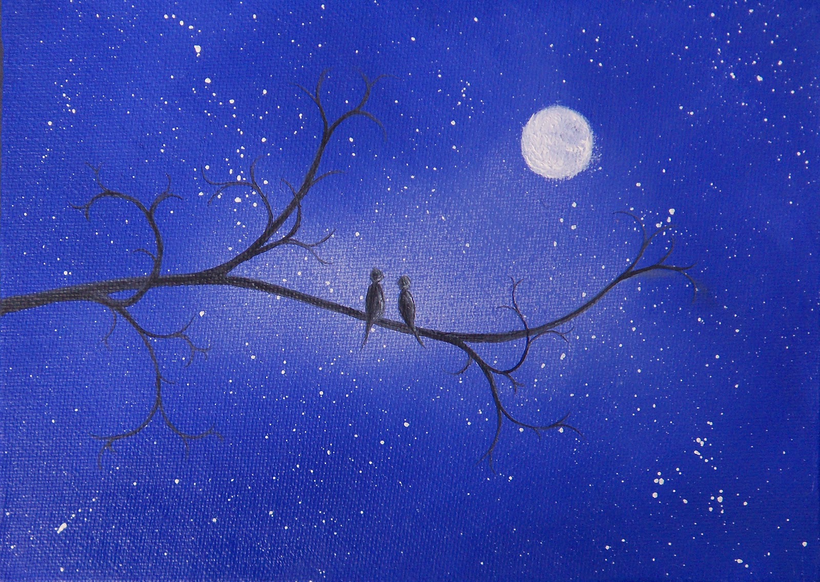 1600x1136 By The Night, 5 X 7, Original Oil Painting Bing Art By Rachel - Painting Of Night