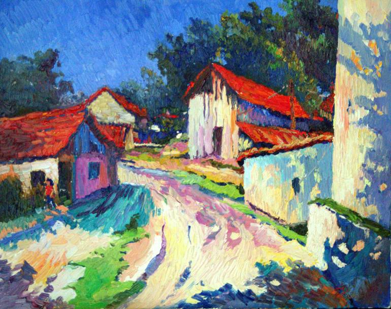 Painting Of Old Farmhouses at PaintingValley.com | Explore collection ...