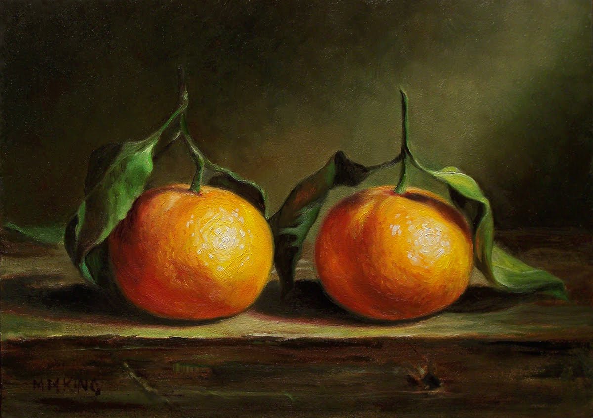 1200x847 Small Oil Paintings Two Mandarin Oranges - Painting Of Oranges