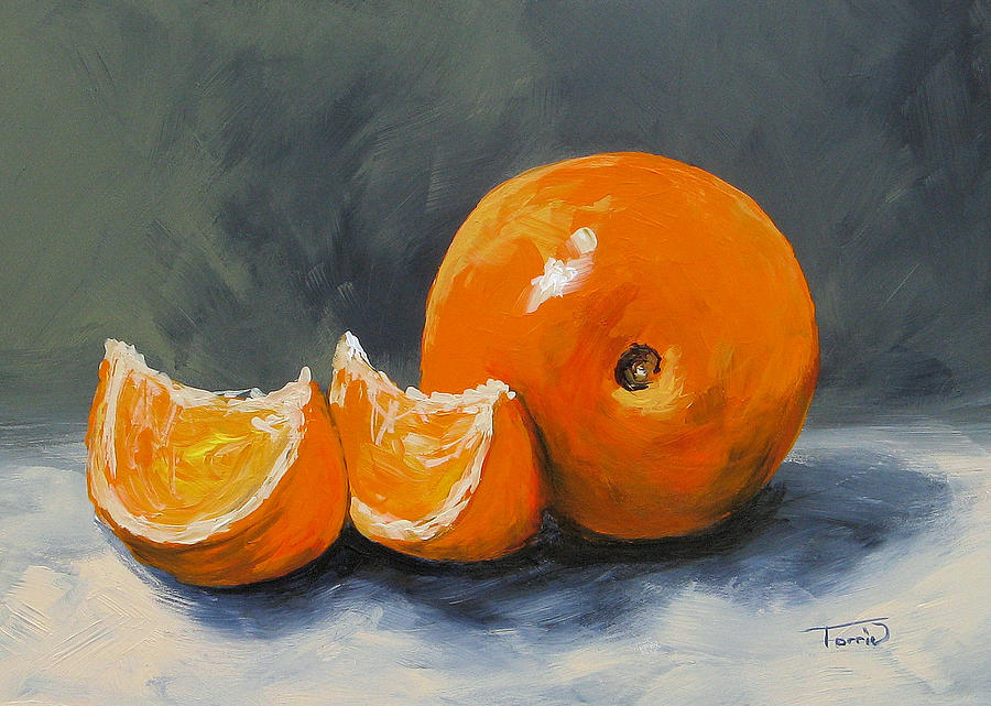 900x641 Fresh Orange Iii Painting By Torrie Smiley - Painting Of Oranges