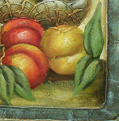 392x400 Oil Painting Of Peaches And Pears In A Bowl 16x20 - Painting Of Peaches