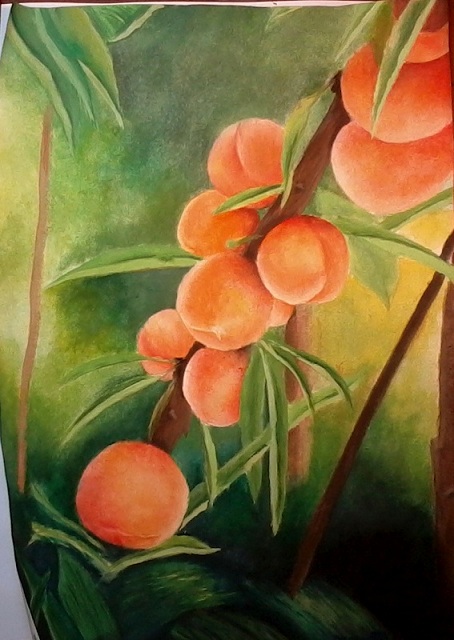 454x640 Peaches Painting - Painting Of Peaches