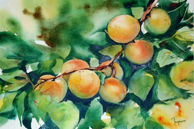 770x513 Saatchi Art Branch Of Peaches Painting By Nadia Tognazzo - Painting Of Peaches