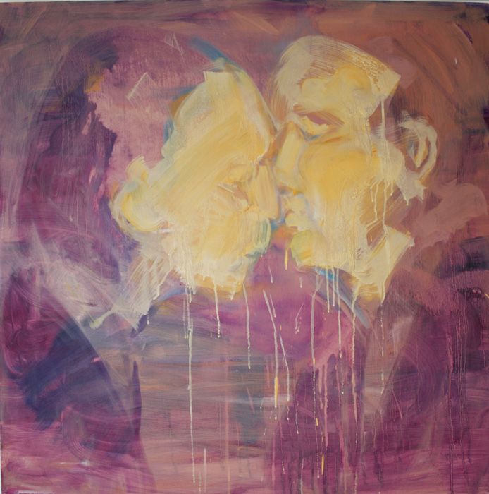 694x700 Kiss Of Politics, Oil On Canvas, 120x120cm, 2012 Contemporary - Painting Of People Kissing