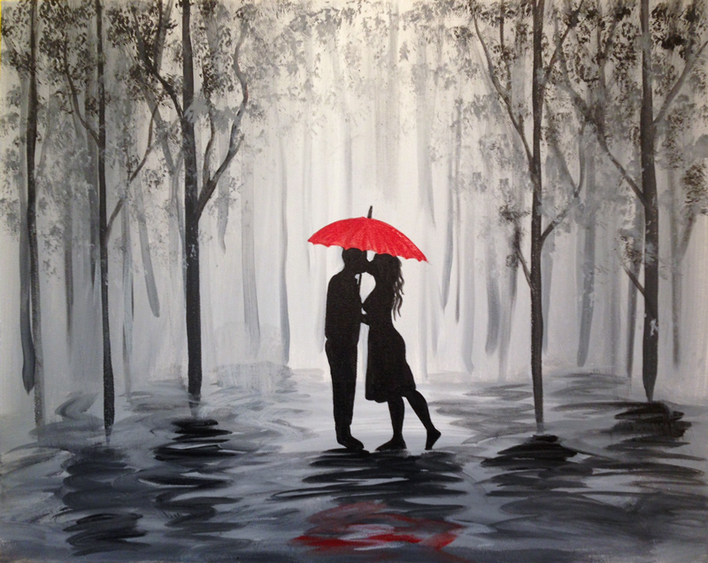 800x636 Kissing In The Rain 11202014 - Painting Of People Kissing