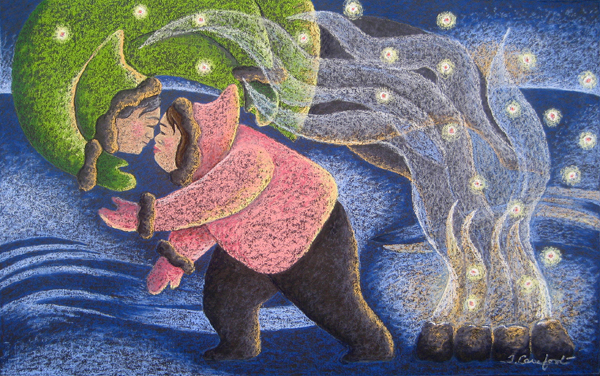 600x376 Tracy Carefoot Visual Winter Woman Kissed By Smoke - Painting Of People Kissing